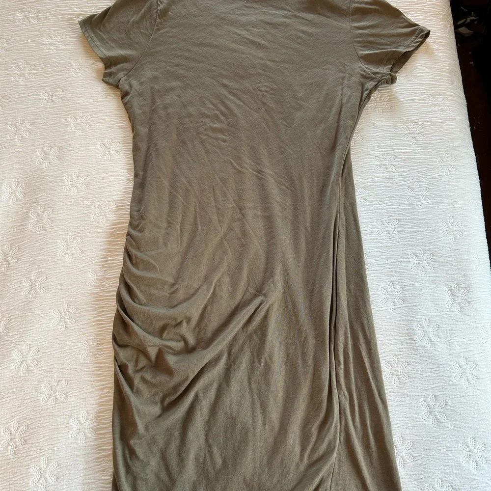 La Miel Summer Ruched Dress olive green size M NWOT - Picture 7 of 11